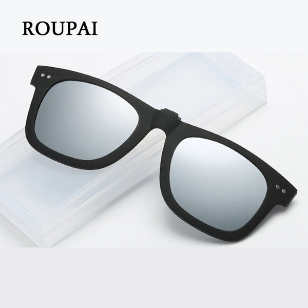 ROUPAI Clip On Sunglasses Famous Brand HD Polarized