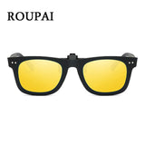 ROUPAI Clip On Sunglasses Famous Brand HD Polarized