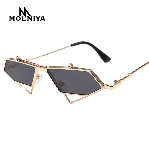 MOLNIYA Men's metal retro punk steam flip sunglasses