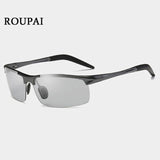 ROUPAI 2018 Polarized Sun Glasses Male Aluminium Magnesium Photochromic