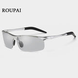 ROUPAI 2018 Polarized Sun Glasses Male Aluminium Magnesium Photochromic